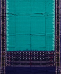 Gray persian green colour handwoven cotton saree