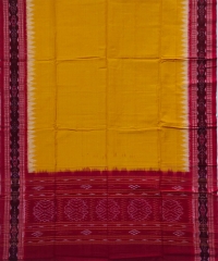 Red yellow colour handwoven cotton suit piece