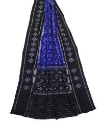 Blue black colour handwoven cotton dupatta