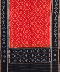 Orange black colour handwoven cotton dupatta