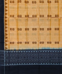 Beige black colour handwoven cotton dupatta