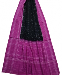 Black pink colour handwoven cotton dupatta