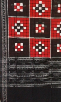 Black red colour handwoven cotton dupatta