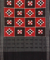 Black red colour handwoven cotton dupatta