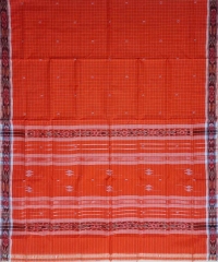 Orange colour handwoven cotton dupatta