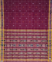 Maroon  colour handwoven cotton dupatta