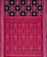 Red black colour handwoven cotton dupatta