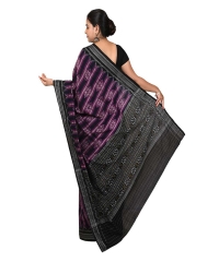 Purple black colour handwoven cotton saree