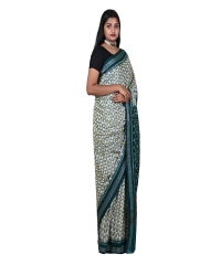 Mint green colour handwoven cotton saree