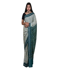 Mint green colour handwoven cotton saree