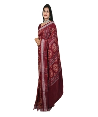 Maroon colour handwoven cotton saree