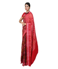 Red maroon colour handwoven cotton saree