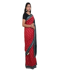 Red green colour handwoven cotton saree