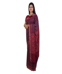 Maroon colour handwoven cotton saree