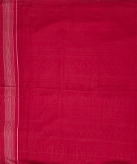 Gray red  colour handwoven cotton saree