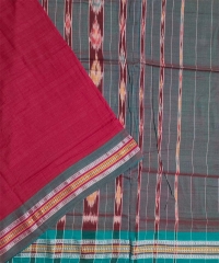 Red green  colour handwoven cotton saree