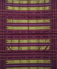 Lime maroon colour handwoven cotton saree