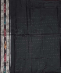 Coffee black colour handwoven cotton bomkai saree