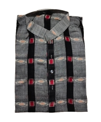 Gray colour handwoven cotton full kurta