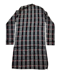Gray colour handwoven cotton full kurta