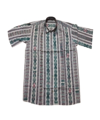 White green colour handwoven cotton half shirt