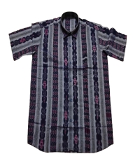 Gray blue colour handwoven cotton half shirt