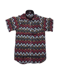 Black colour handwoven cotton half shirt
