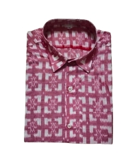 Peach colour handwoven cotton half shirt