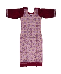 Peach red colour handwoven cotton kurti