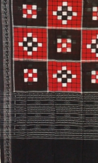 Black red colour handwoven cotton Dupatta