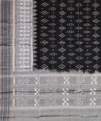 Black gray colour handwoven cotton Dupatta