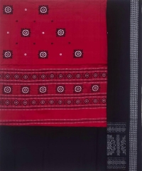 Red blackcolour handwoven cotton dresst Piece