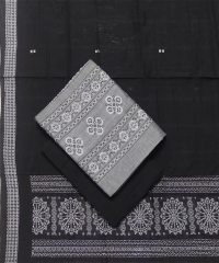 Gray black colour handwoven cotton dress Piece