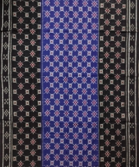 Blue black colour handwoven cotton saree