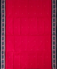 Red black colour handwoven cotton saree