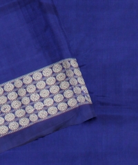 Turquoise Navy Blue Silk Handloom Bomkai Saree