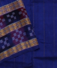  Teal Blue Tissue Silk Handloom Sambalpuri Saree