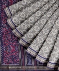 Grey Blue Silk Handloom Sambalpuri Saree