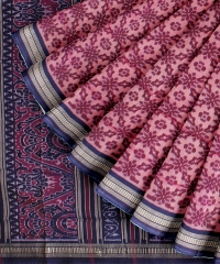Purple Blue Silk Handloom Sambalpuri Saree
