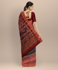 Black Red Silk Handloom Khandua Saree