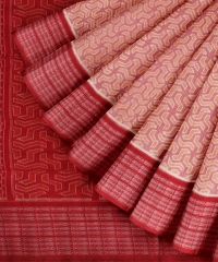 Pink Red Cotton Handloom Sambalpuri Saree