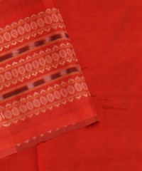 Olive Green Orange Cotton Handloom Sambalpuri Saree