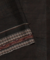 Peach Black Cotton Handloom Sambalpuri Saree