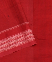 Olive Green Red Cotton Handloom Sambalpuri Saree