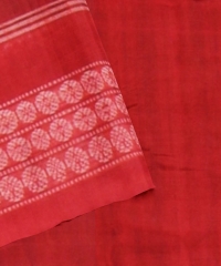 Dark Green Red Cotton Handloom Sambalpuri Saree