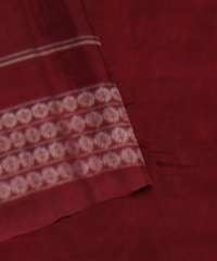 Olive Green Maroon Cotton Handloom Sambalpuri Saree