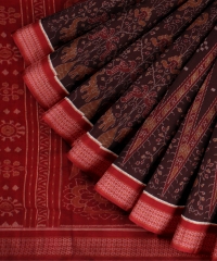 Maroon Red Cotton Handloom Sambalpuri Saree