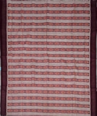 Maroon beige colour handwoven cotton saree