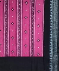 Pink black colour handwoven cotton Suit Piece
