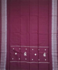 Beige maroon colour handwoven cotton Suit Piece